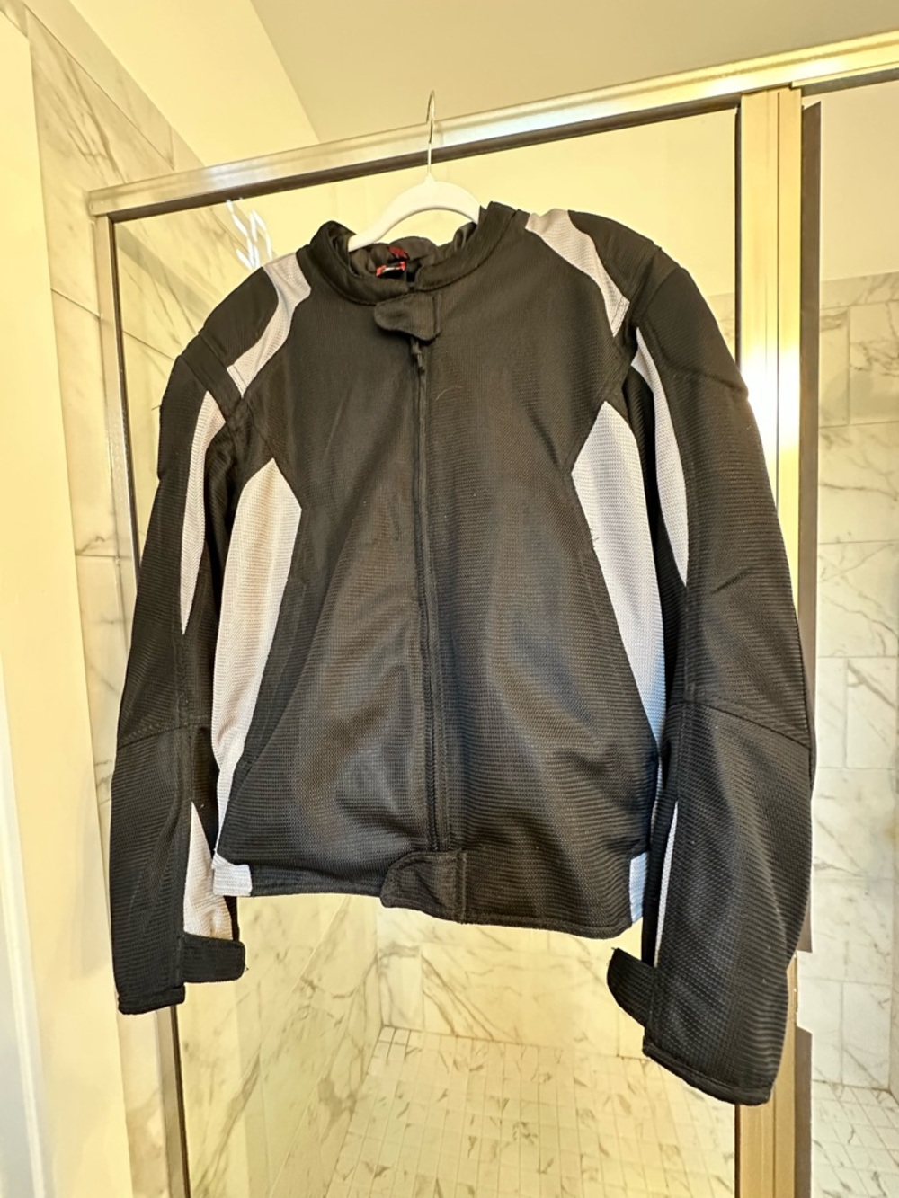 Men's Black and Gray Performance Riding Jacket - Unbranded